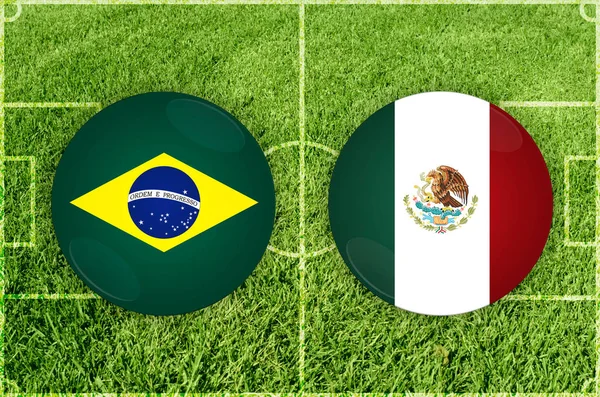 Brasile vs Messico partita di calcio — Foto Stock