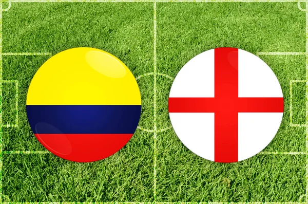 Colombia vs England fotbollsmatch — Stockfoto