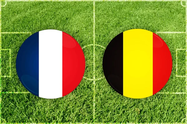 Frankrike vs Belgien fotbollsmatch — Stockfoto