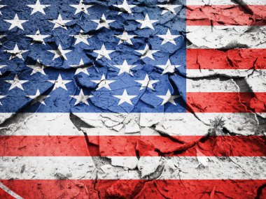 ABD bayrağı kuru kırık dünya üzerindeki