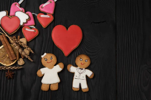 Pepparkakor för alla hjärtans dag — Stockfoto