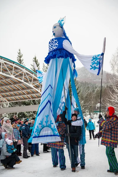 La fiesta de Altaiskaya zimovka - el primer día del invierno — Foto de Stock