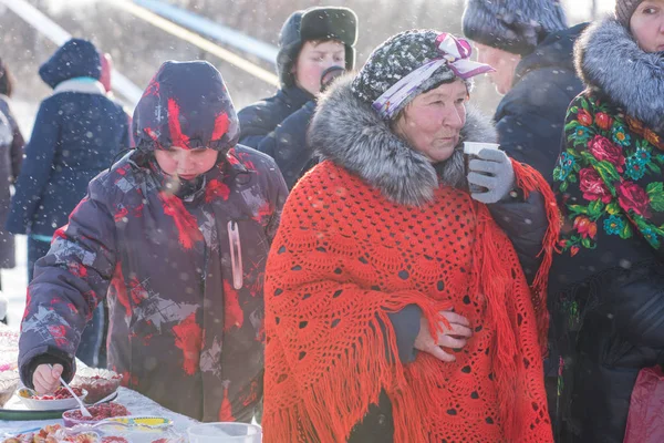 La fiesta de Altaiskaya zimovka - el primer día del invierno — Foto de Stock