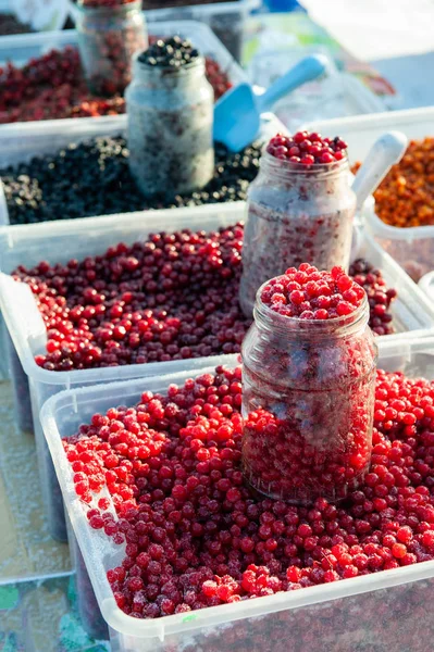 Frutas de bayas rojas congeladas —  Fotos de Stock