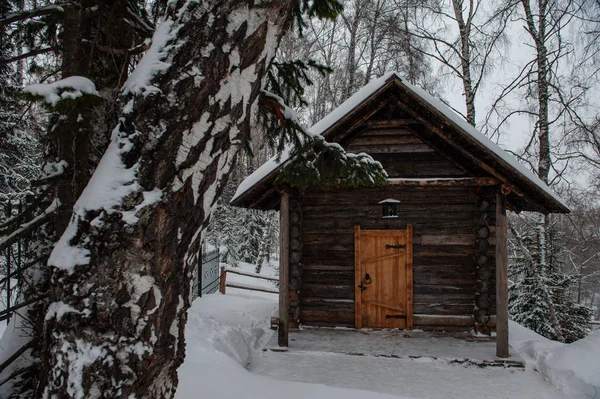 Antique wooden distillery house — Stock Photo, Image