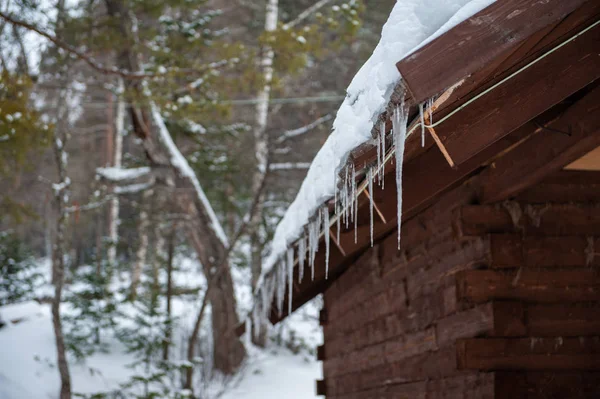 Foto de close-up dos Icicles pendurar — Fotografia de Stock