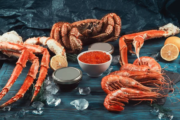 Набор свежих морепродуктов — стоковое фото