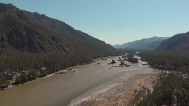 Vista aérea do rio Katun — Vídeo de Stock