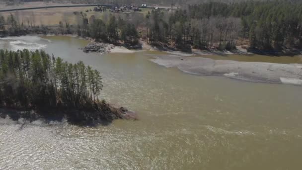 Aerial view of Katun river — Stock Video