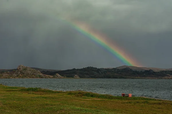 lake and rainbow