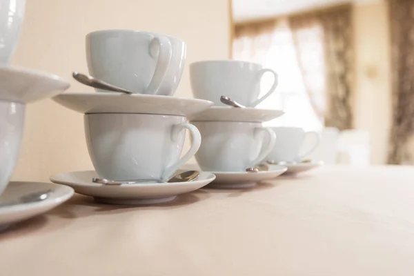 Many cups on table, — Stock Photo, Image