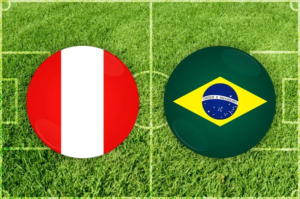 Perú vs Brasil fútbol — Foto de Stock