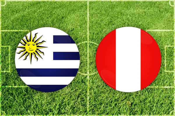 Uruguay vs Peru football match — Stock Photo, Image