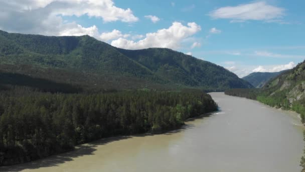 Vista aérea del río Katun — Vídeos de Stock