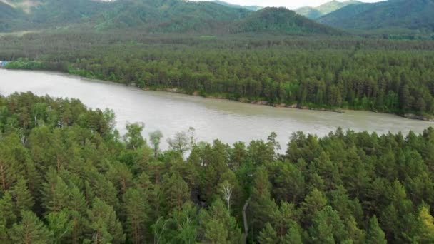 Vista aérea del río Katun — Vídeo de stock