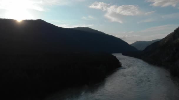 Vue aérienne de la rivière Katun — Video