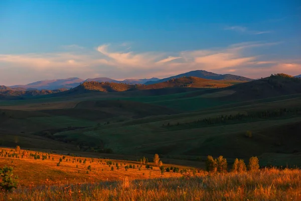 Noite de verão de beleza nas montanhas — Fotografia de Stock