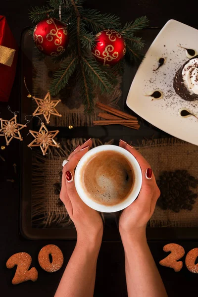 Capodanno tempo caffè — Foto Stock