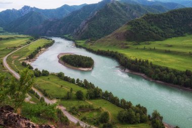 Katun river, in the Altai mountains clipart