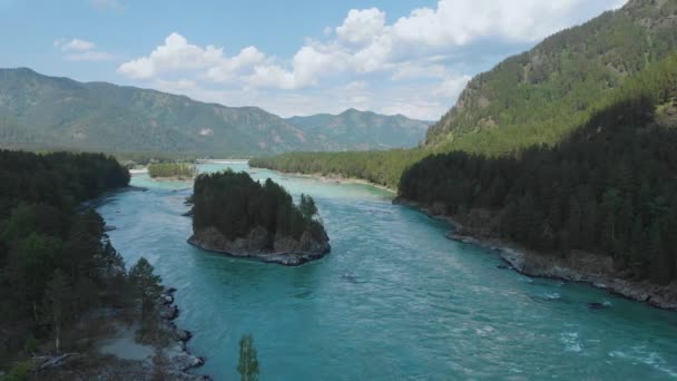 Vista aérea del río Katun — Vídeos de Stock