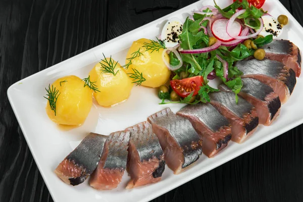 Sliced salted herring — Stock Photo, Image