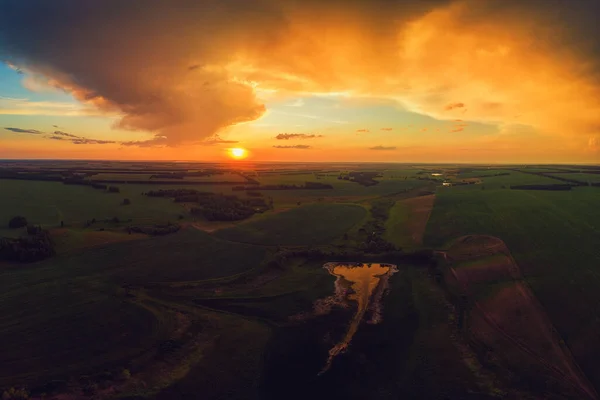 Vista aérea en el campo — Foto de Stock