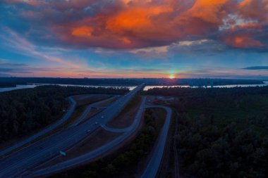 Barnaul şehrine hava görüntüsü.