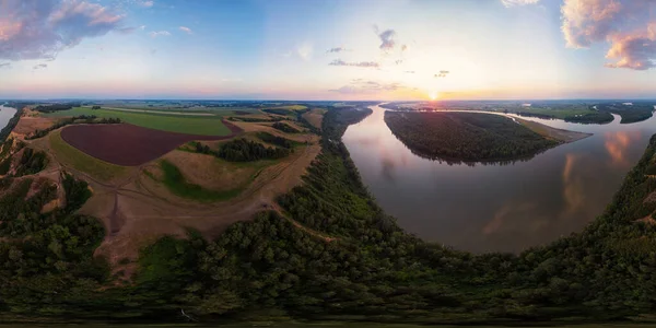 Вид с воздуха на реку Обь Сибирскую — стоковое фото