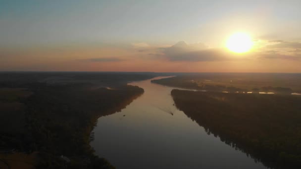 Vista aérea del río Ob — Vídeo de stock