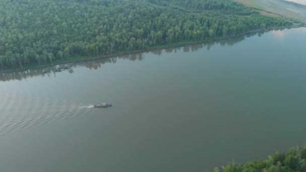 Vue aérienne de la rivière Ob — Video