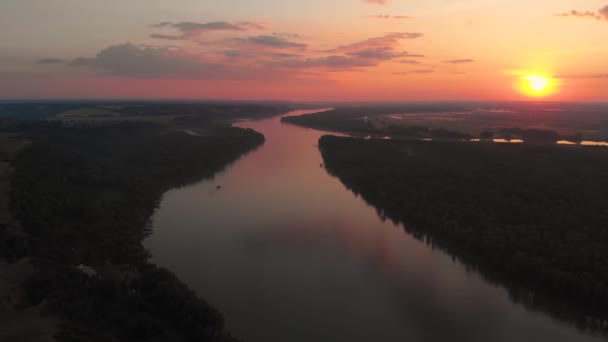 Vue aérienne de la rivière Ob — Video