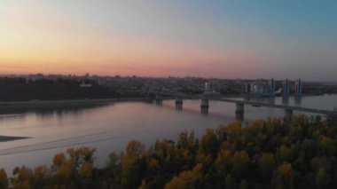 Barnaul şehrinin havadan görüntüsü.