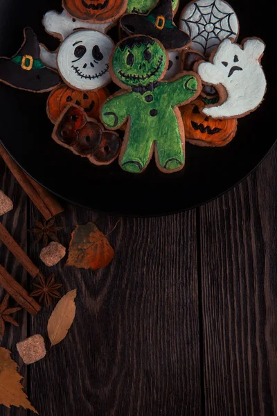 Herbatniki imbirowe na Halloween — Zdjęcie stockowe