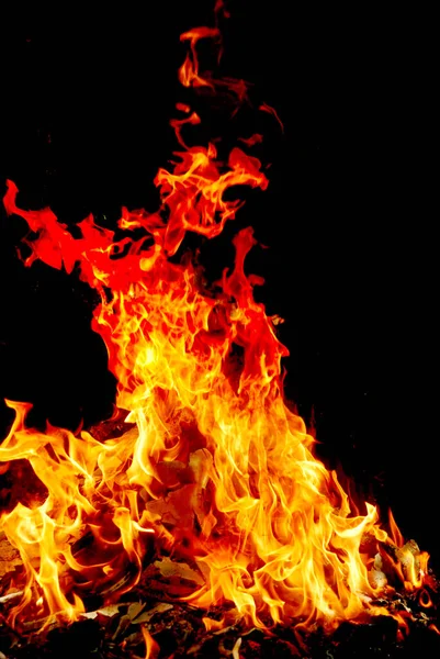 Ogień Kominku Nocy — Zdjęcie stockowe