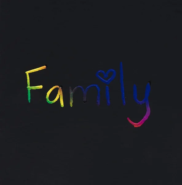 Familienwort handgeschrieben — Stockfoto