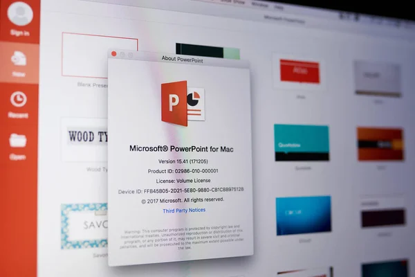 Меню Microsoft powerpoint — стоковое фото