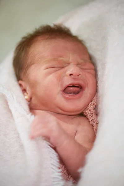 Newborn with colic theme — Stock Photo, Image