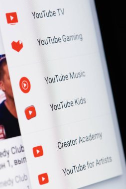 Kanal youtube menüsünün 