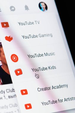 YouTube menü tarama 