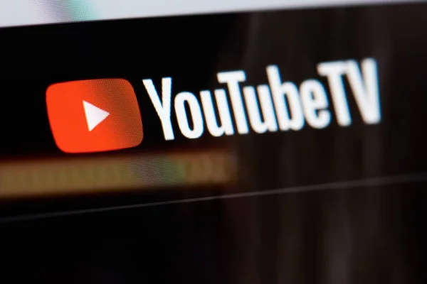 Menü der youtubetv-Seite — Stockfoto