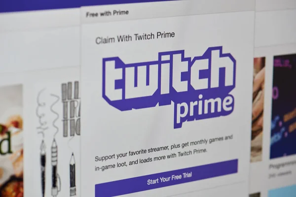 Premiera serwisu Twitch — Zdjęcie stockowe