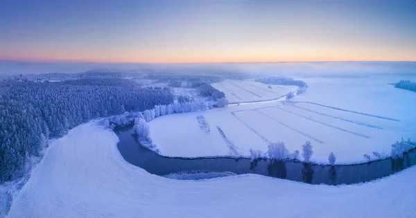 Yukarıdan kış manzara görünümü — Stok fotoğraf