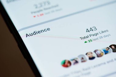Seyirci smartphone ekranında facebook sayfasında