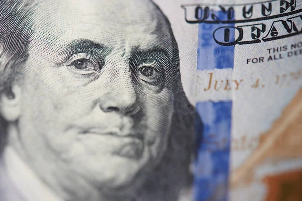 Franklin portrait on doolar bill — Stock Photo, Image