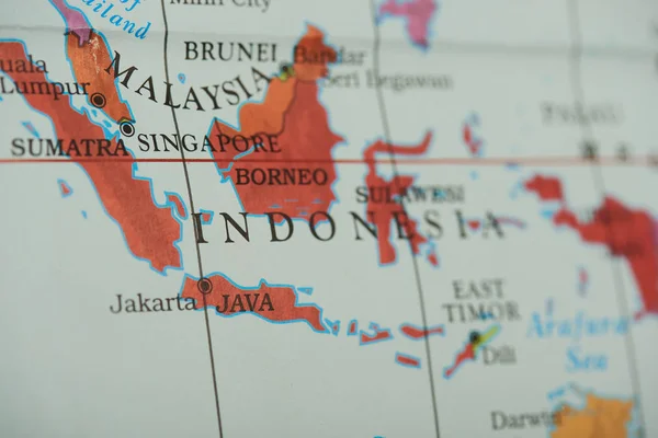 Indonesia country on paper map