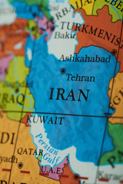 Iran country on paper map