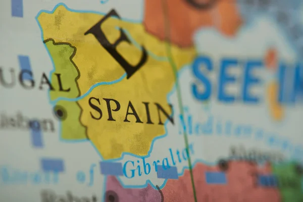 Spain country on paper map