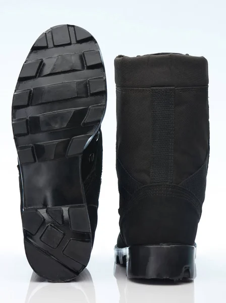 Widok tylnej i dolnej wojskowe buty — Zdjęcie stockowe