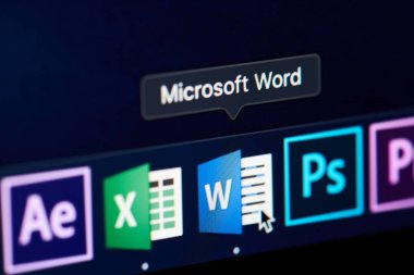 Microsoft kelime simgesi ekranda