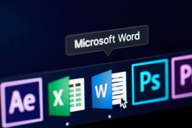Microsoft kelime simgesi ekranda